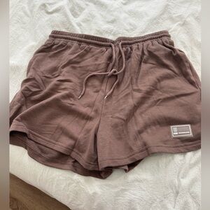 Amazon Women's Drawstring Athletic Shorts in Mauve Brown